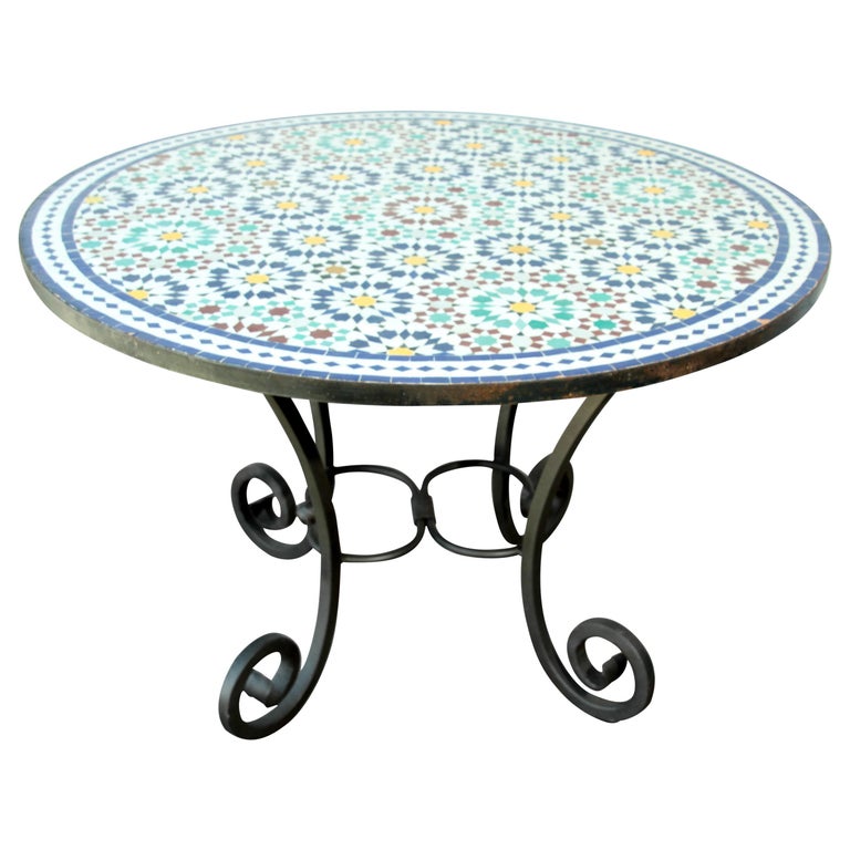 Morrocan Tile Table 27 For On, Mosaic Coffee Table Outdoor Uk