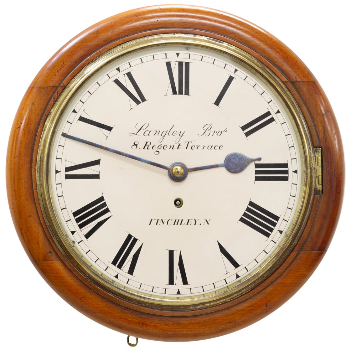 Exceptional Victorian Wall Clock, Large Mahogany Clock For Sale at 1stDibs
