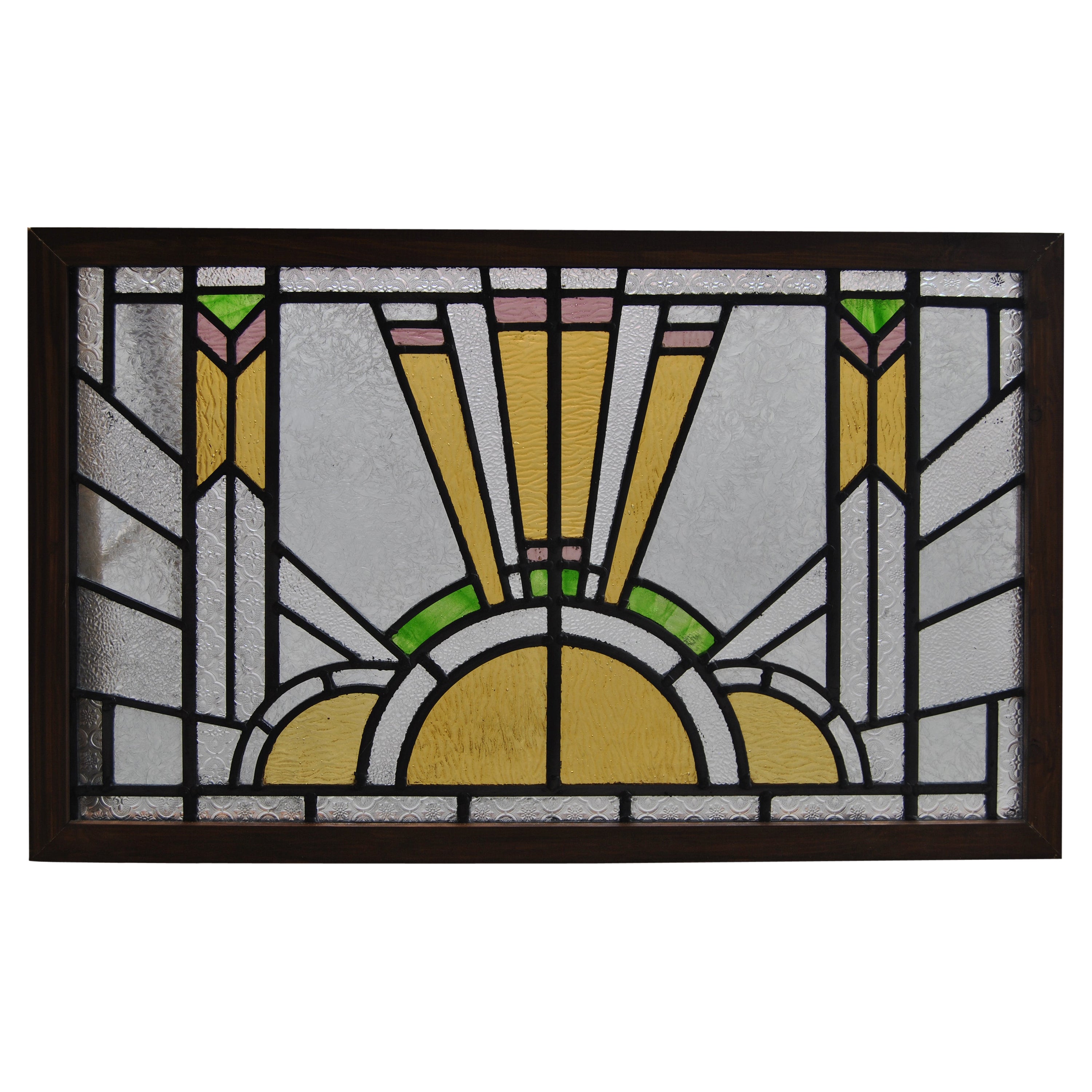 Pair of Art Deco Stained Glass Windows For Sale at 1stDibs