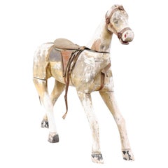 Mid-19th Century French Painted Wooden Horse