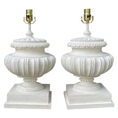 Pair of 20th Century Borghese Style Urn Lamps with Custom Finish