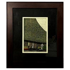 Masao Ido Limited Edition Signed Japanese Woodblock Print of Temple