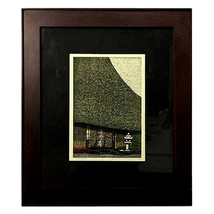 Masao Ido Limited Edition Signed Japanese Woodblock Print of Temple