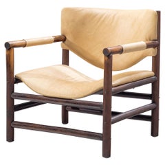 Scandinavian Easy Chair in Natural Leather