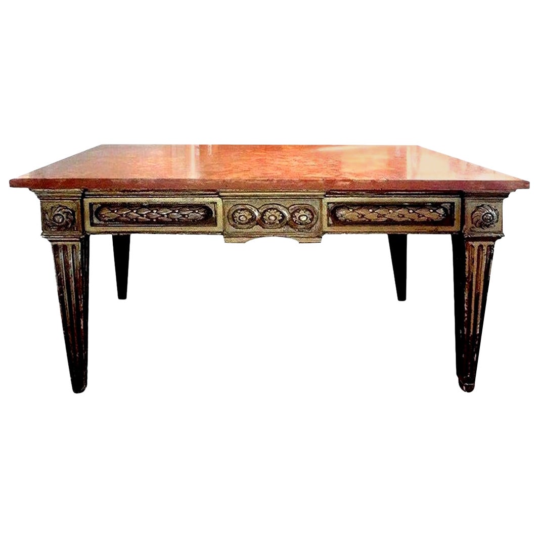 17th Century Italian Neoclassical Style Giltwood Console Table with Marble Top For Sale