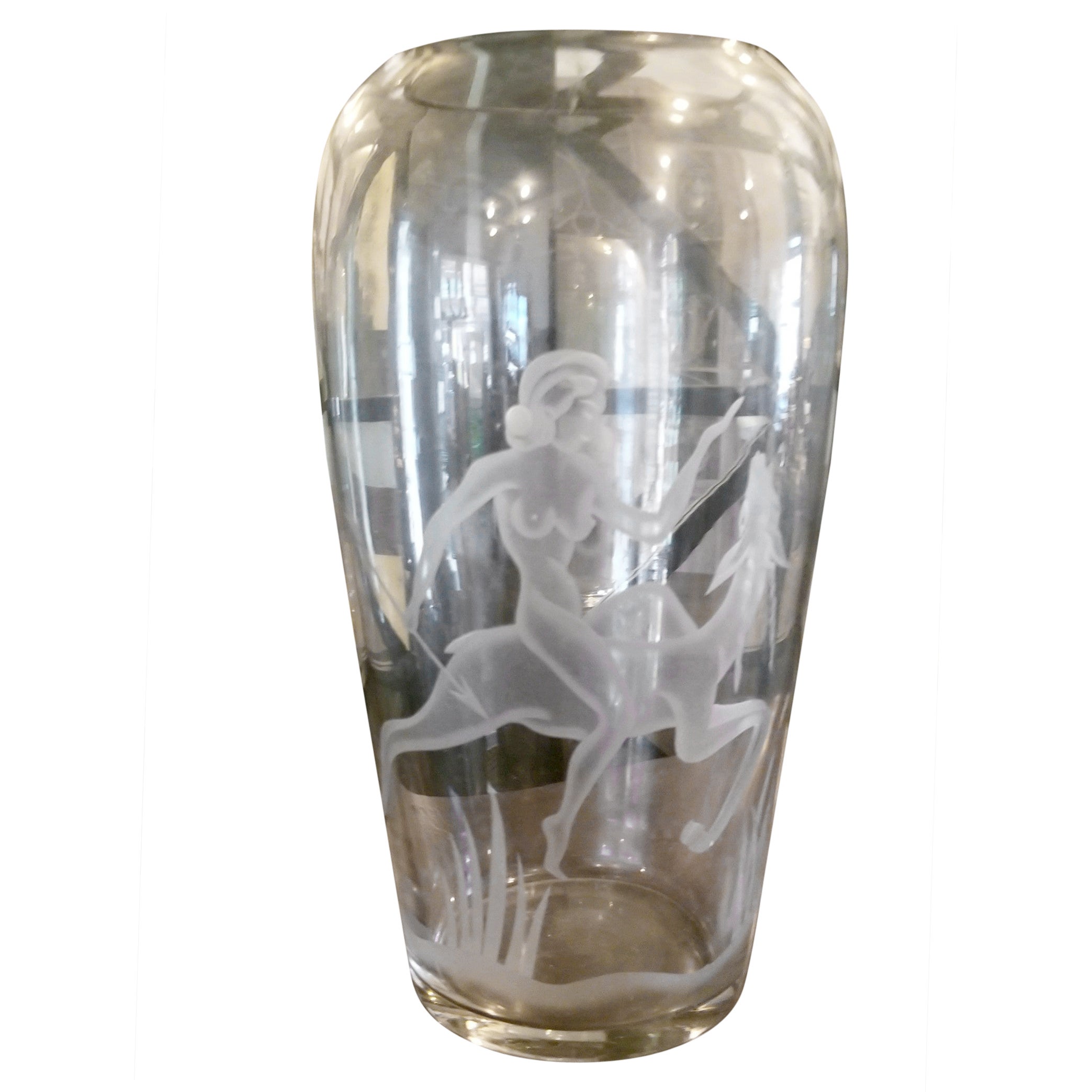 Art Deco Glass Vase For Sale at 1stDibs