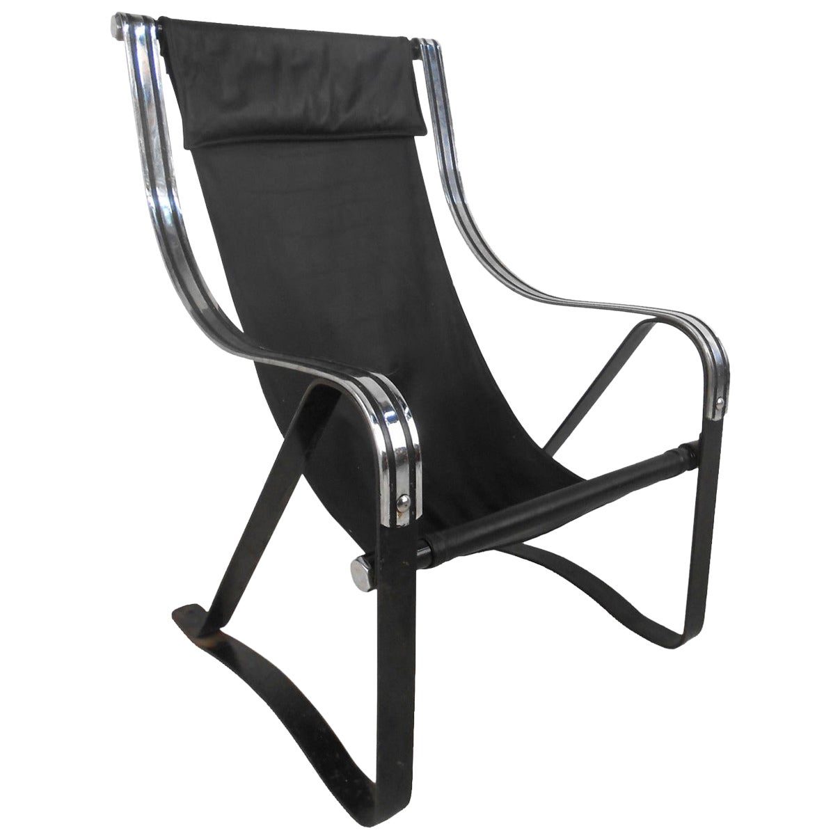 Leather Sling Lounge Chairs at 1stDibs