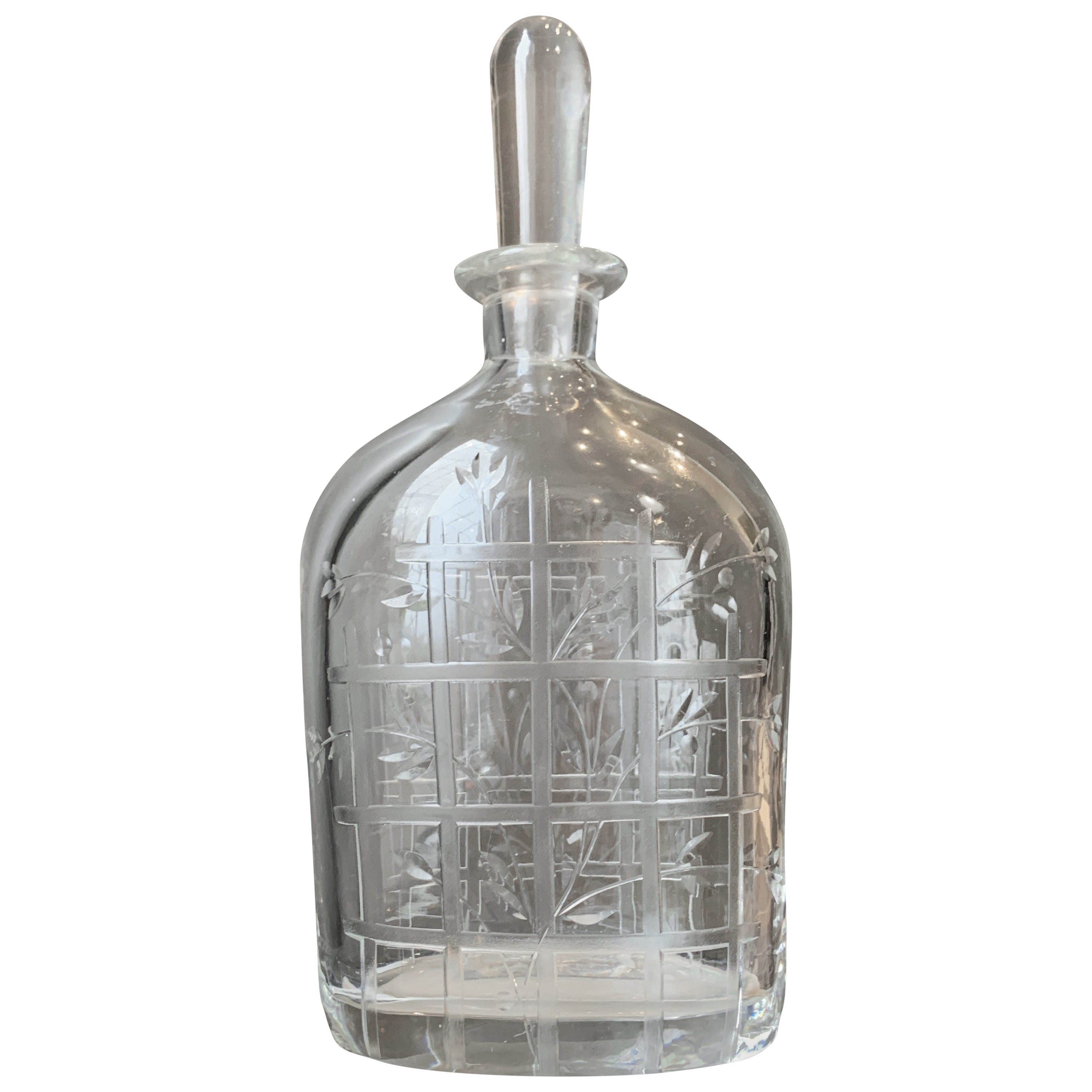 Waterford Style Crystal Bedside Carafe and Tumbler Glass at 1stDibs