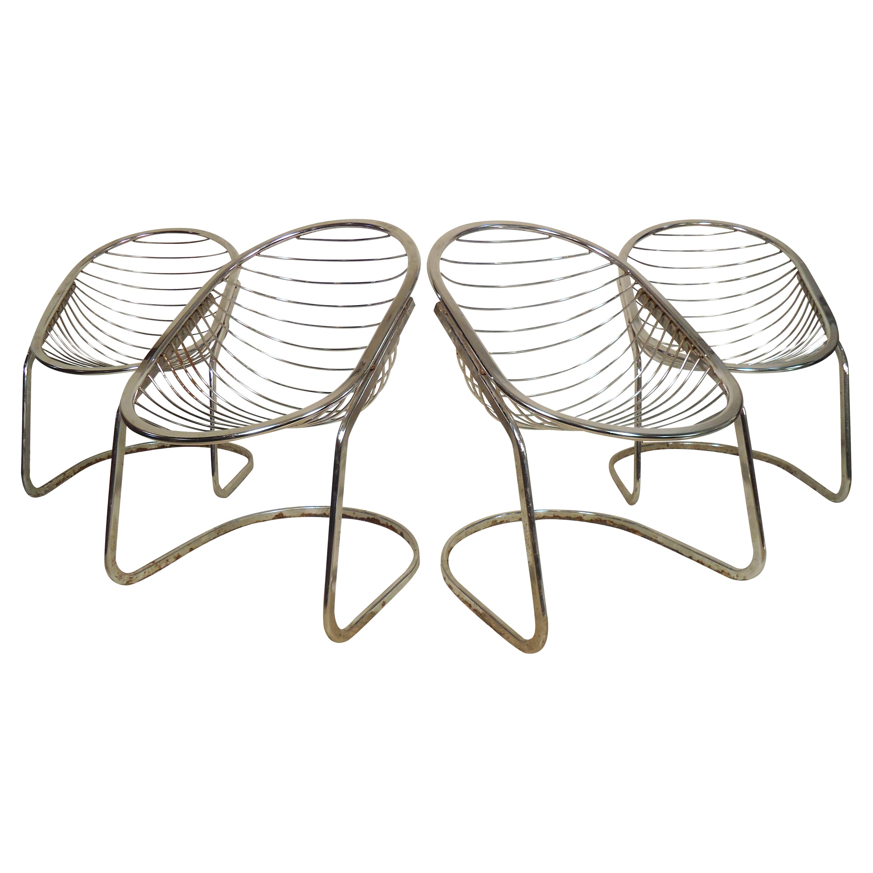 RIMA Egg Chair Set of 4 Dining Chairs by Gastone Rinaldi