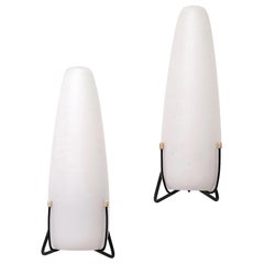 Pair of Philips Milk Glass Wall Sconces with Black Enameled Mounts