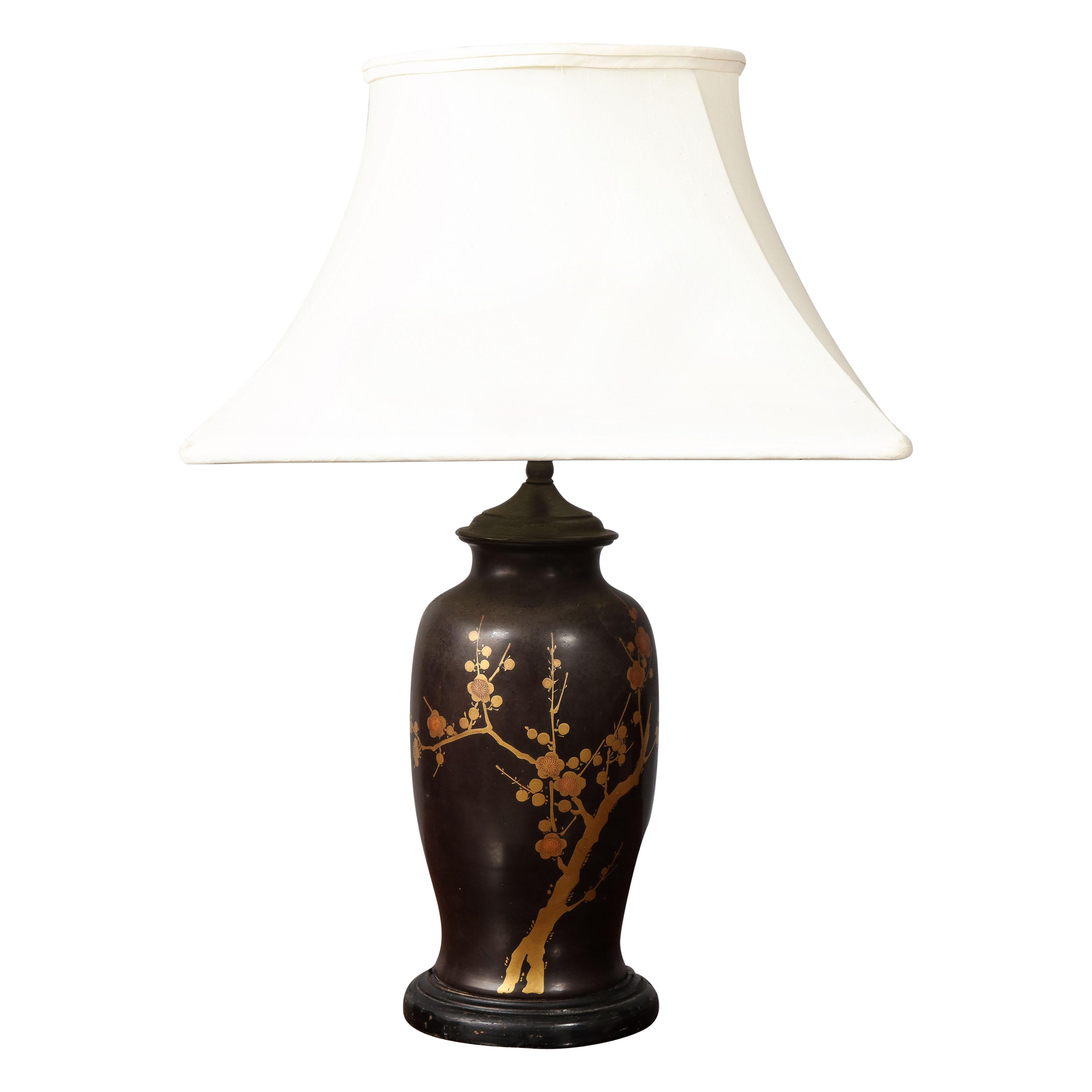 Lampe en bronze d'inspiration japonaise