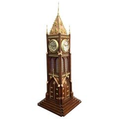 Rare French Novelty Four Dial Clock by Blumberg, Paris, 19th Century