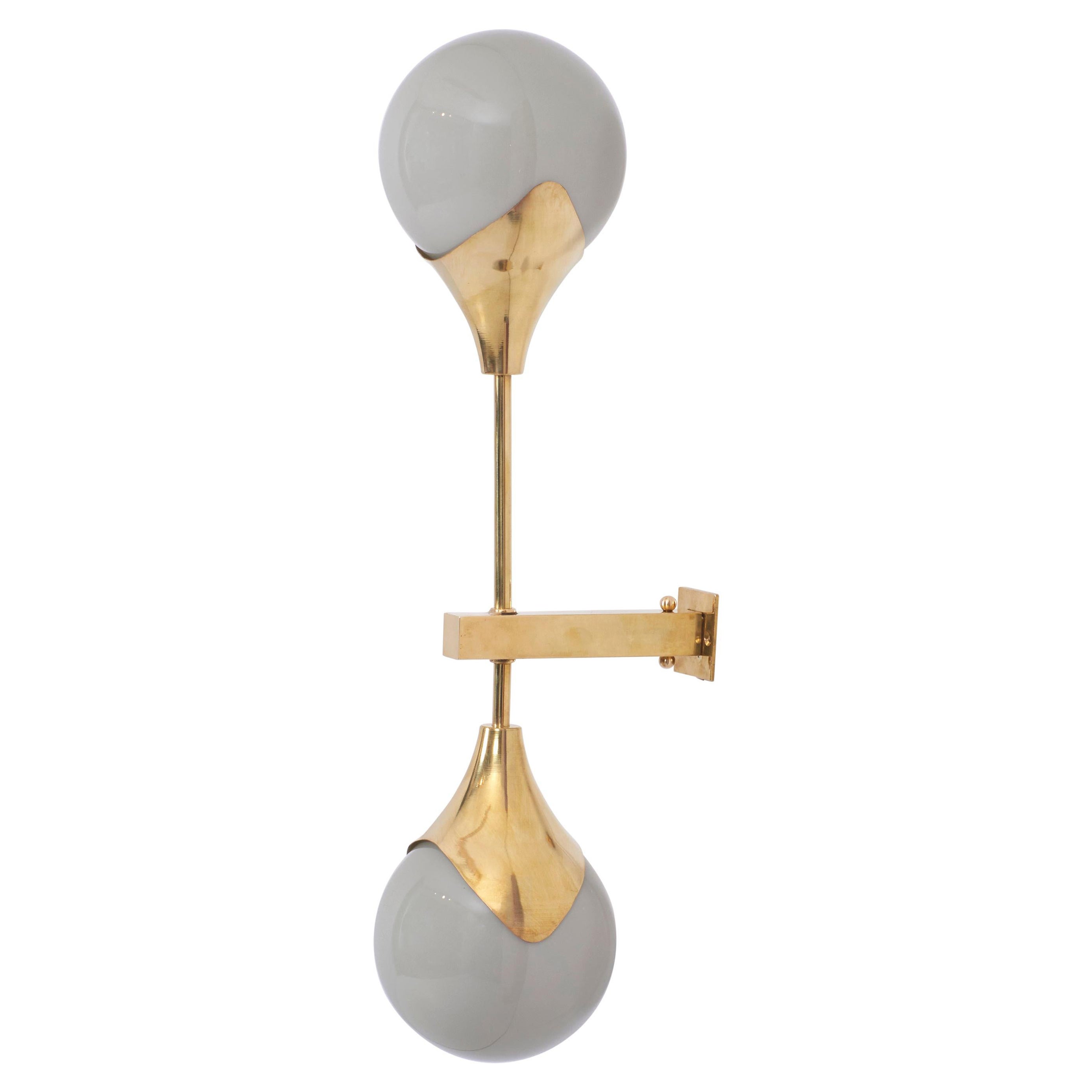 1 of 3 Murano Glass and Brass Sconce or Wall Lamps