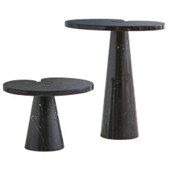 Tall Angelo Mangiarotti Eros Side Table in Nero Marquina Marble