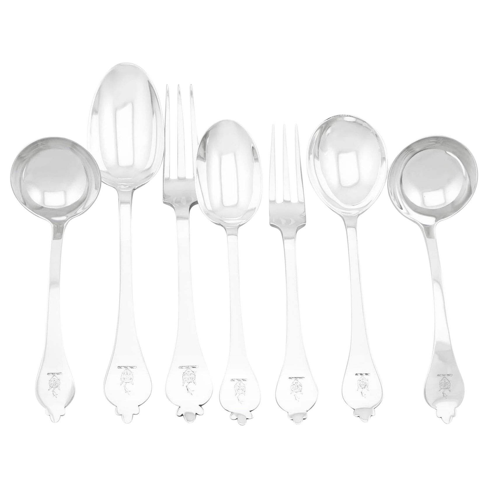 Antique and Vintage Sterling Silver Canteen of Cutlery for 12 Persons
