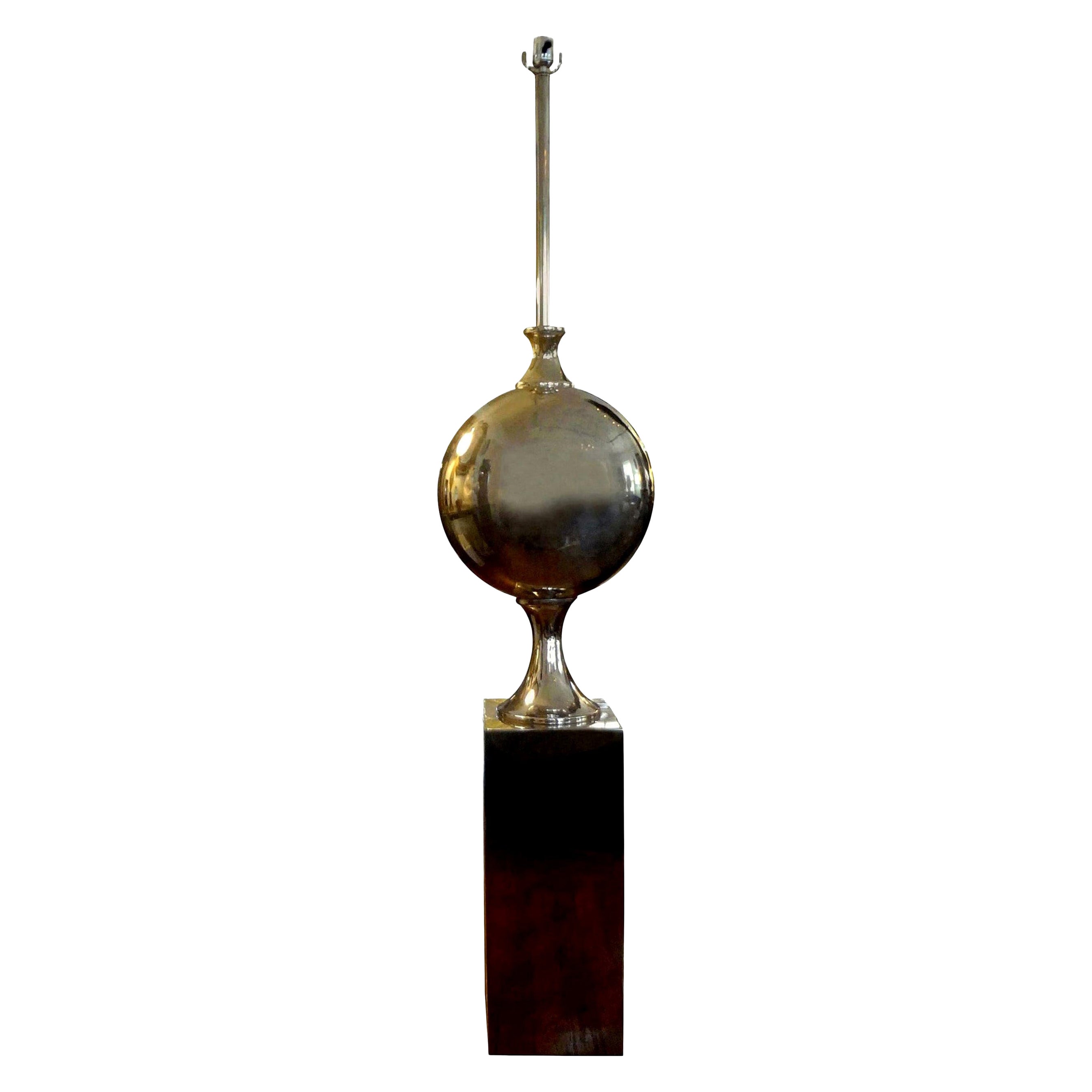 Mid-Century Modern French Floor Lamp Attributed to Maison Barbier For Sale