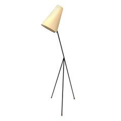 French Mid-Century Modern Style Cantilevered Wrought Iron Floor Lamp, Disderot
