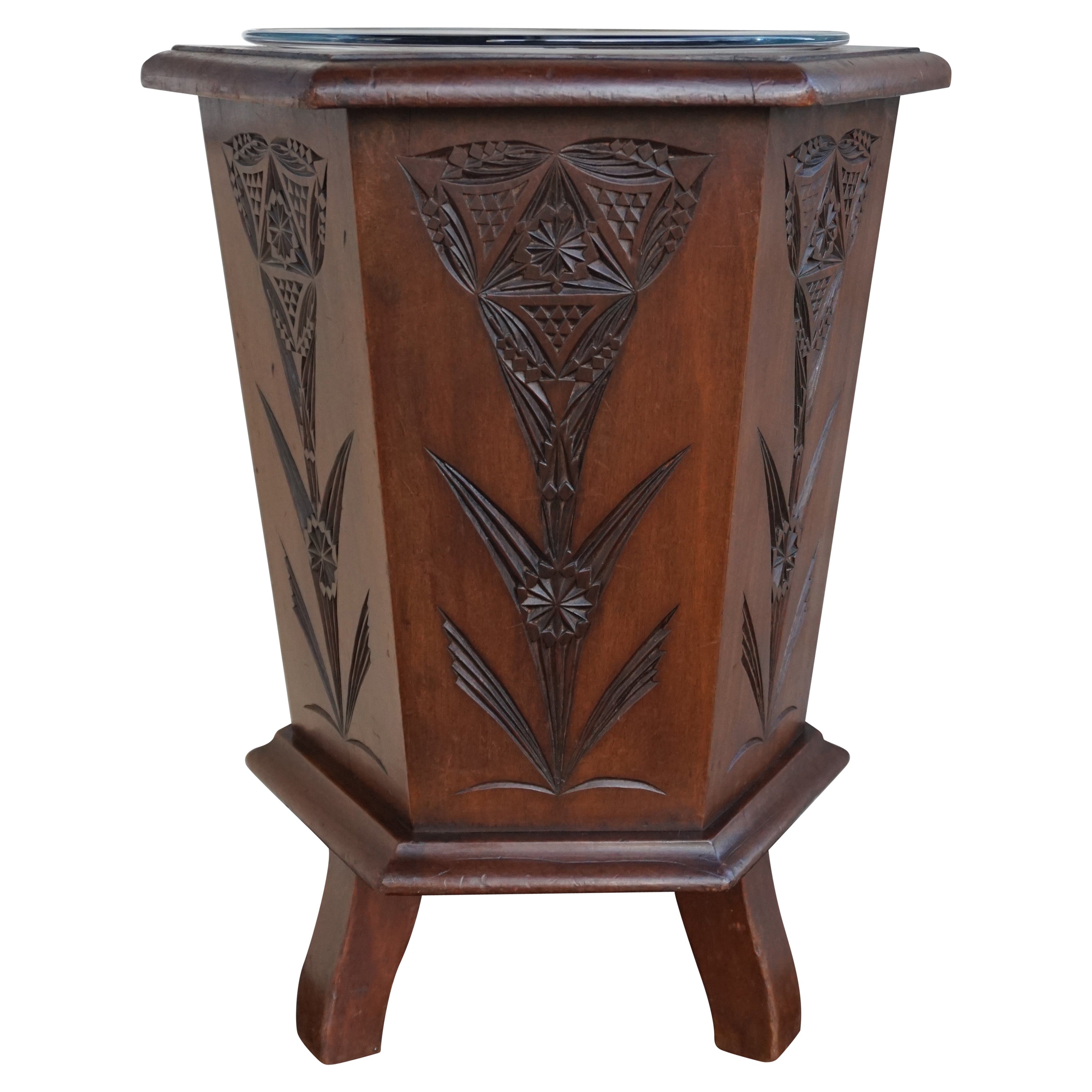 Margaret Gilmour, Attr. Arts and Crafts Brass Planter with Embossed