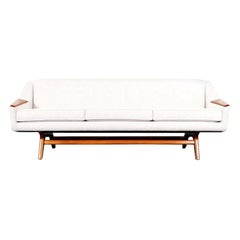 Danish Modern Walnut "Wing" Sofa