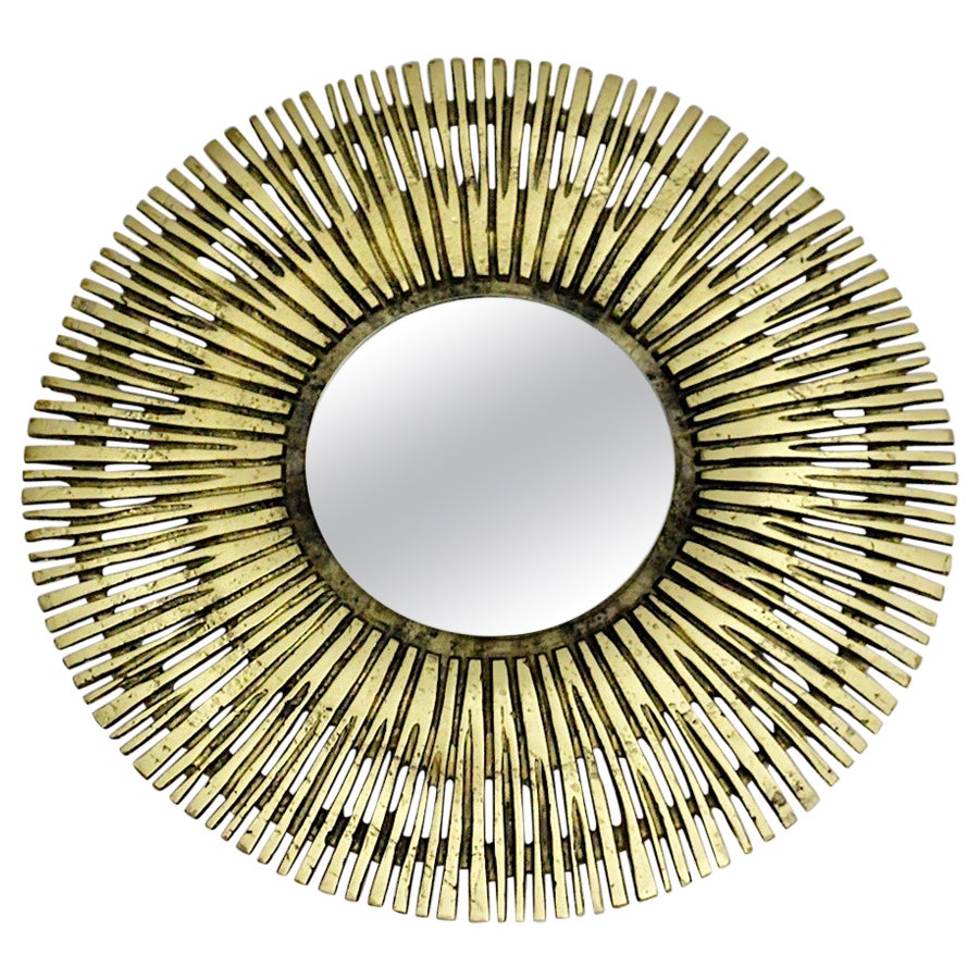 Large Round Zodiac Sunburst Wall Mirror at 1stDibs