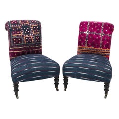 Pair of English Slipper Chairs