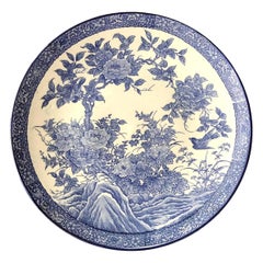 Japanese Blue and White Ceramic Charger, circa 1880