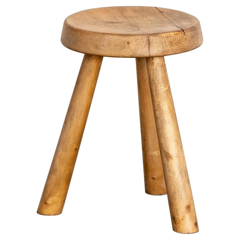Charlotte Perriand Three-Legged Stool Authentic and Rare Mid-Century Modern  For Sale at 1stDibs | three legged stool, 3 legged stool