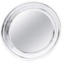 Chrome-Plated Round Space Age Wall Mirror, 1970s