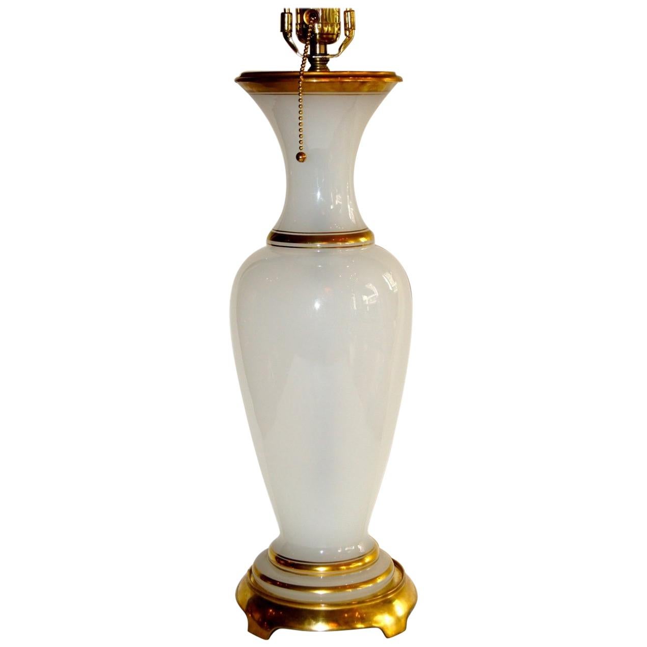 Opaline Glass Table Lamp For Sale