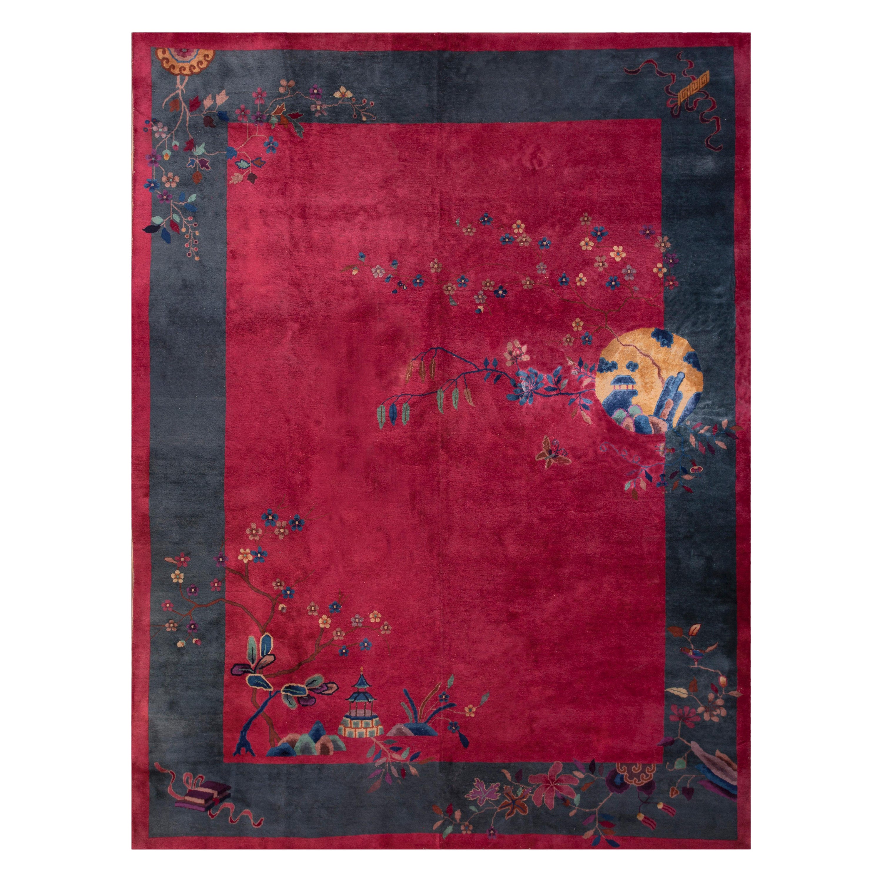 1920s Chinese Art Deco Carpet ( 9'2" x 11'8" - 280 x 355 ) For Sale