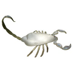 Mexican Modernist Mixed Metal and Abalone Scorpion Dish