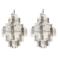 20th Century Italian Eight Tiered Murano Glass Chandeliers by Venini & Zucceri