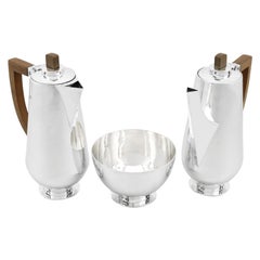 Arts & Crafts Style Sterling Silver Café au Lait Set
