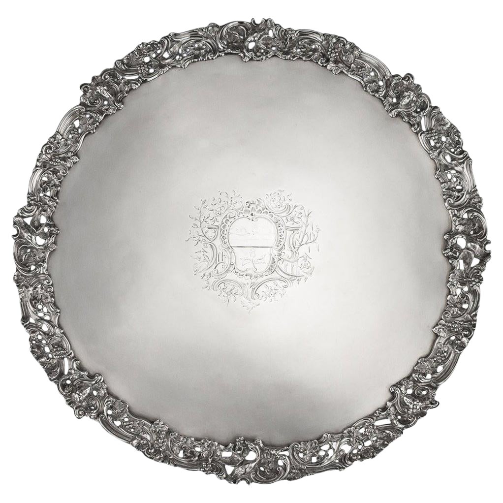 18th Century Georgian Silver Salver Tray, Arthur Annesley, circa 1760