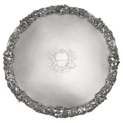 18th Century Georgian Silver Salver Tray, Arthur Annesley, circa 1760