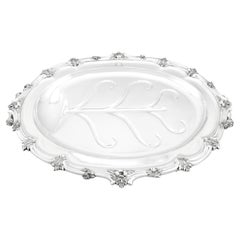 Antiguo Plato Victoriano de Venado de Plata de Ley y Placa de Sheffield