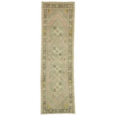Distressed Vintage Turkish Sivas Runner with Bohemian Style and Tribal Vibes