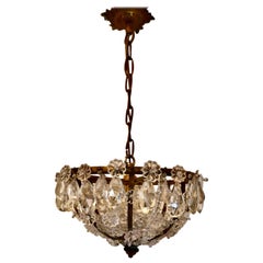 Antique Elaborate French Empire Beaded Basket Chandelier