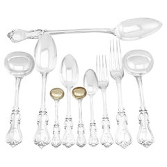 Plateau de service victorien ancien en argent sterling pour 12 personnes