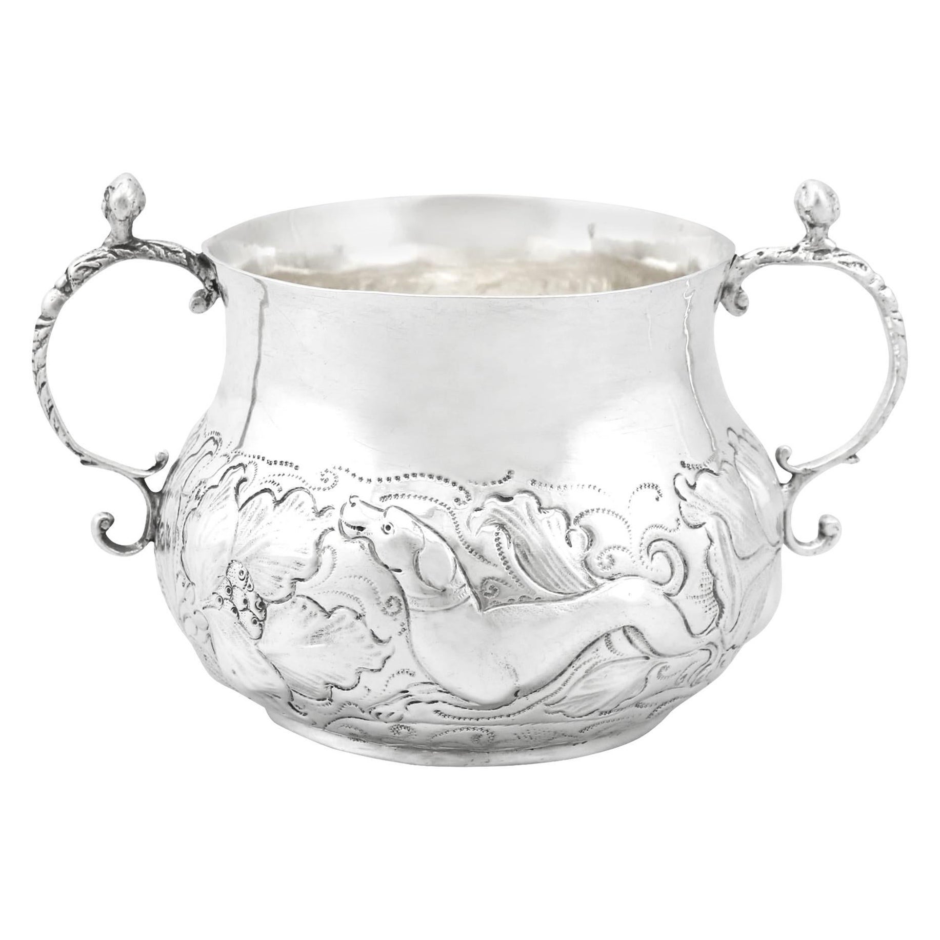 Antike Charles II Sterling Silber Porringer