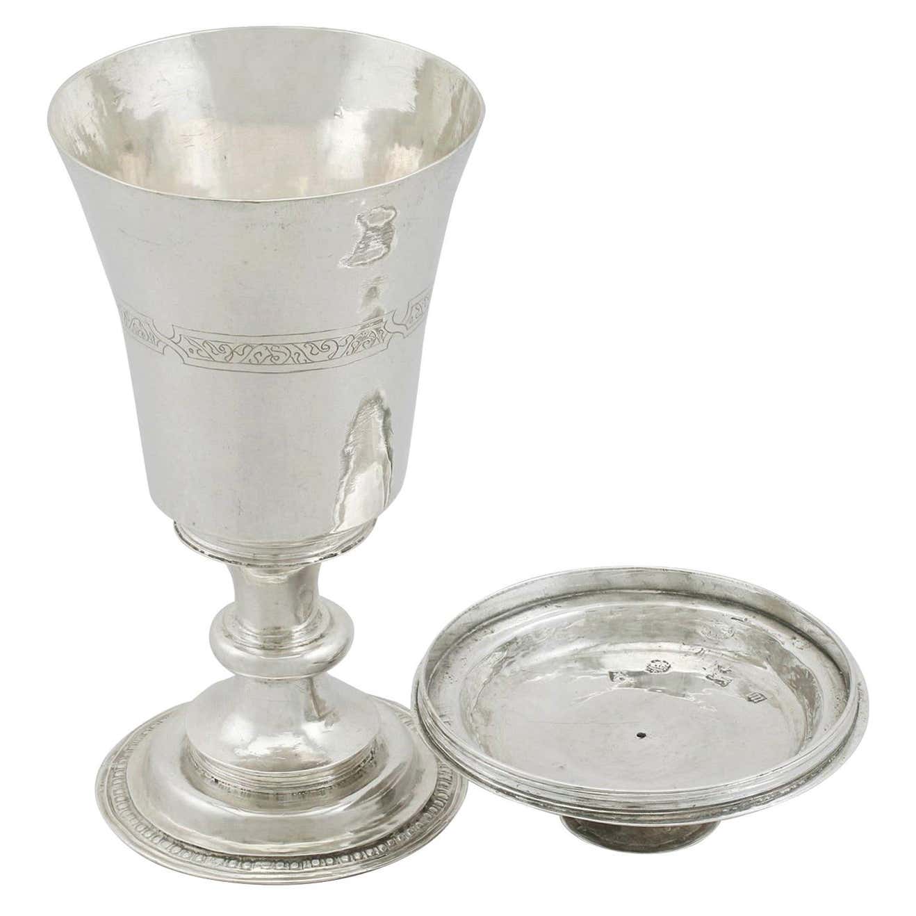 1500s Elizabethan Sterling Silver Communion Chalice And Paten For Sale 1500s-elizabethan-sterling-silver-communion-chalice-and-paten-for-sale