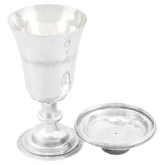 1500s Elizabethan Sterling Silver Communion Chalice and Paten