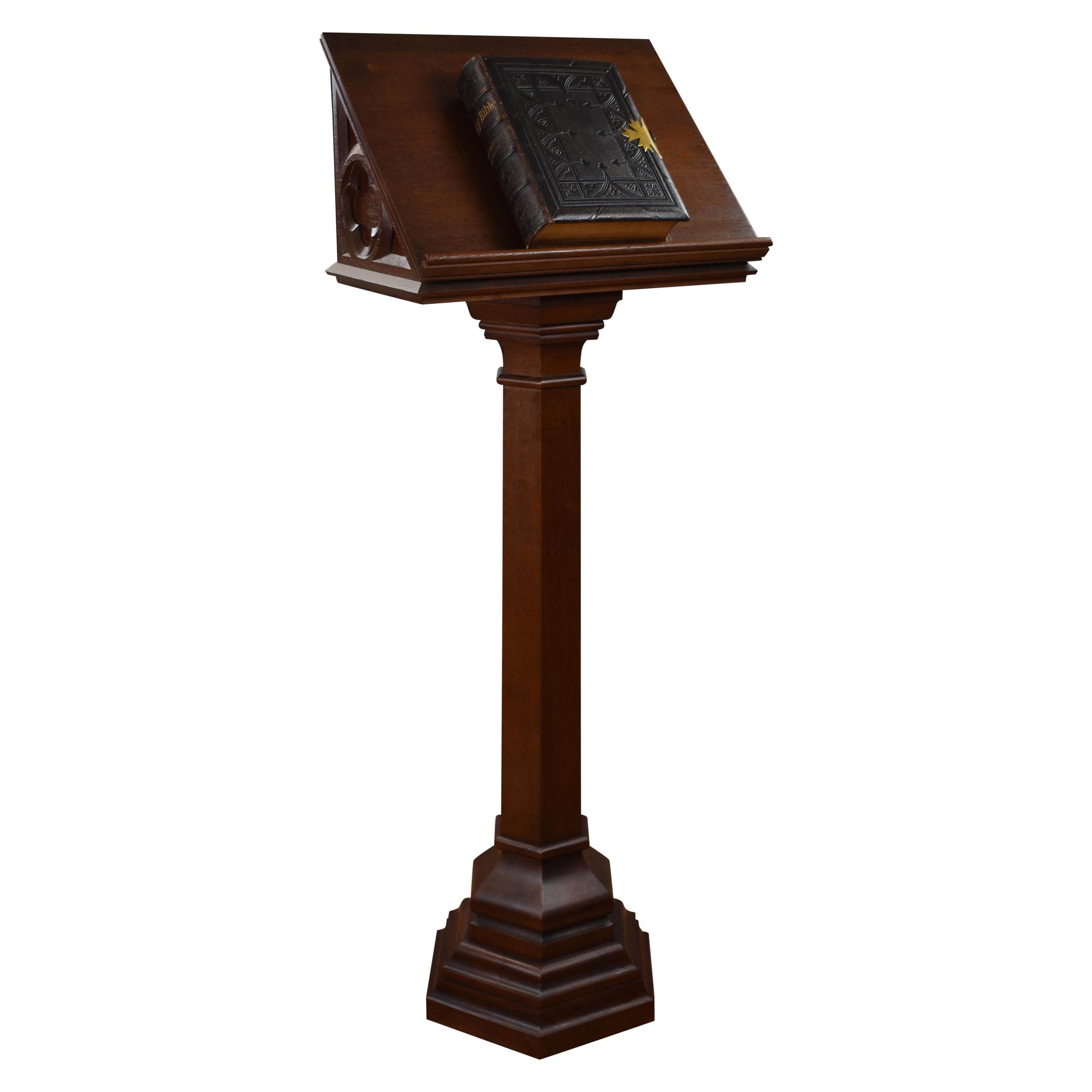 Antique Solid Oak Bible Stand Lectern Gothic Victorian, 19th Century at