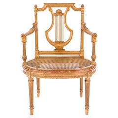 19th Century French Giltwood Single Open Arm Chair