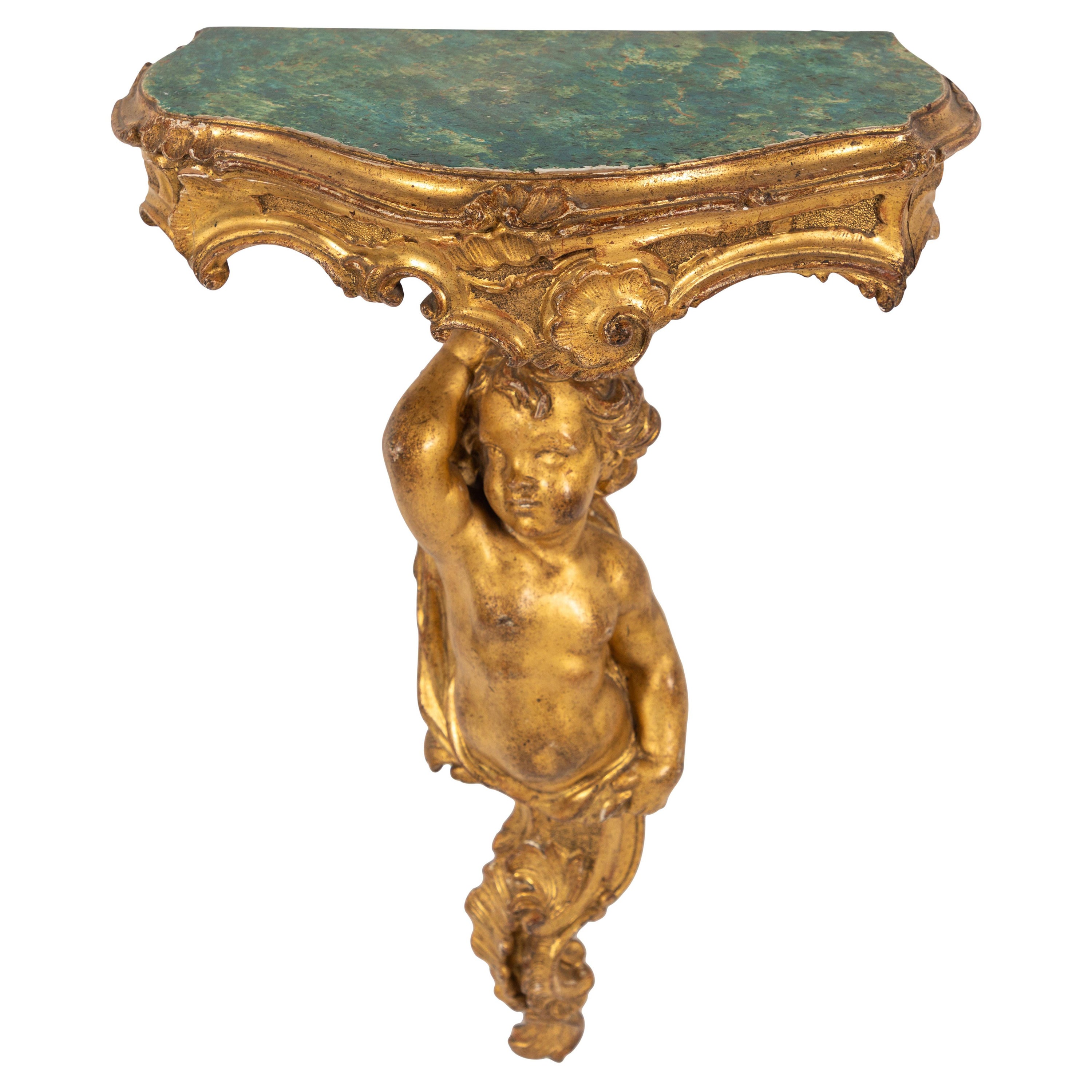 1930s to 1940s Italian Giltwood Wall Bracket For Sale