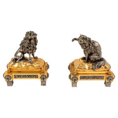 Sculptures d'animaux en bronze français du 19e siècle