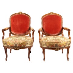 18th Century French Regence Walnut Armchairs