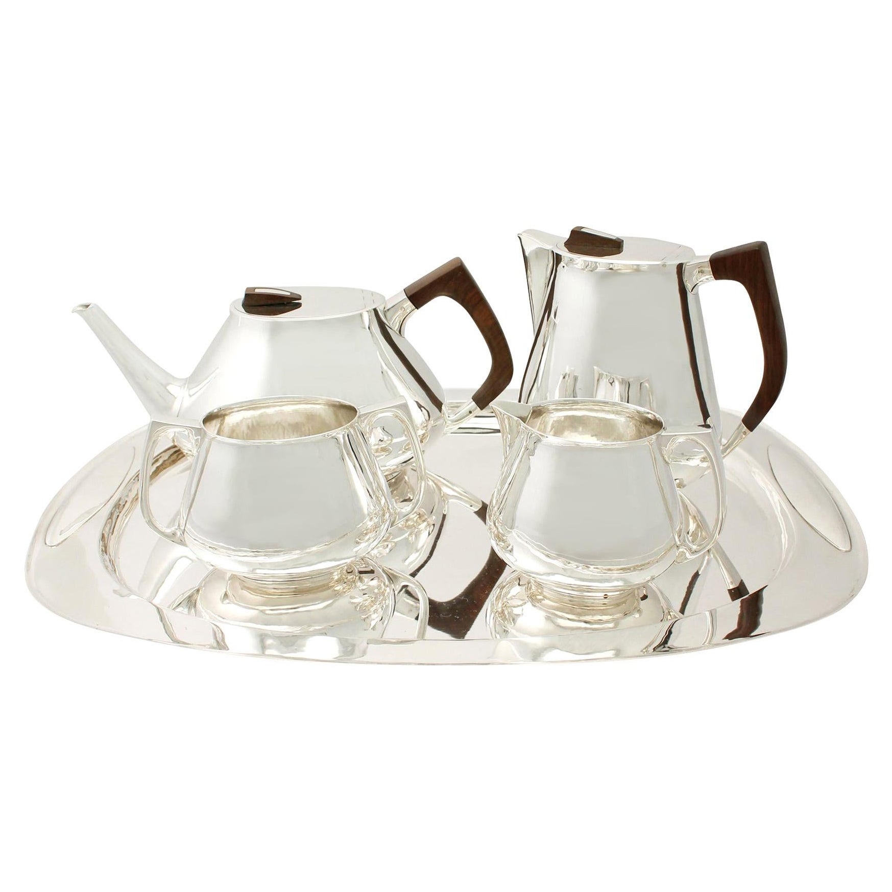Christofle Tea and Coffee Service with Tray For Sale at 1stDibs