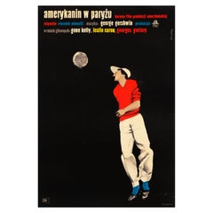 'An American In Paris' Original Vintage Movie Poster, Polish, 1958