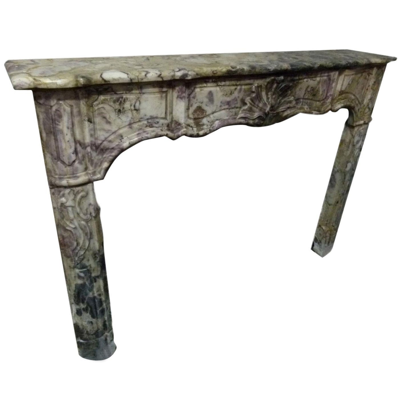 French Louis XV Style Marble Fire Place Mantel For Sale